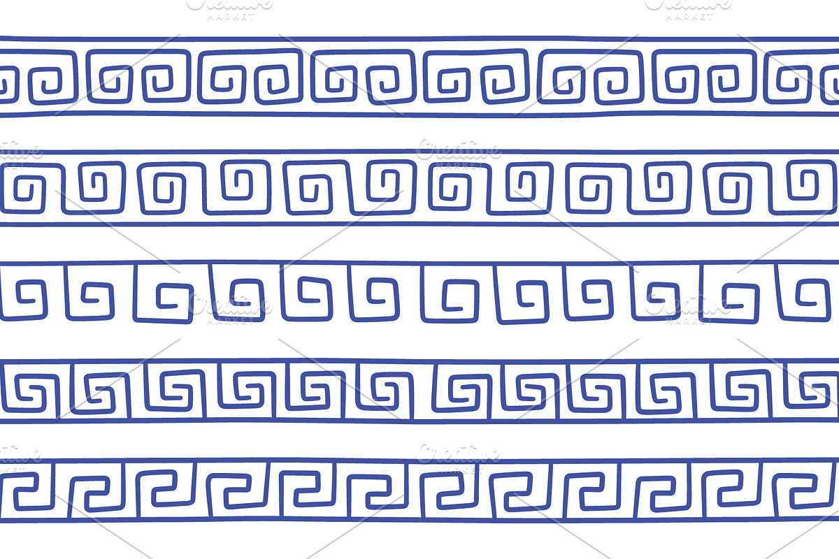 Greek or Rome doodle seamless border, an Object Graphic by Elena Pimukova (Photo 3 of 3)