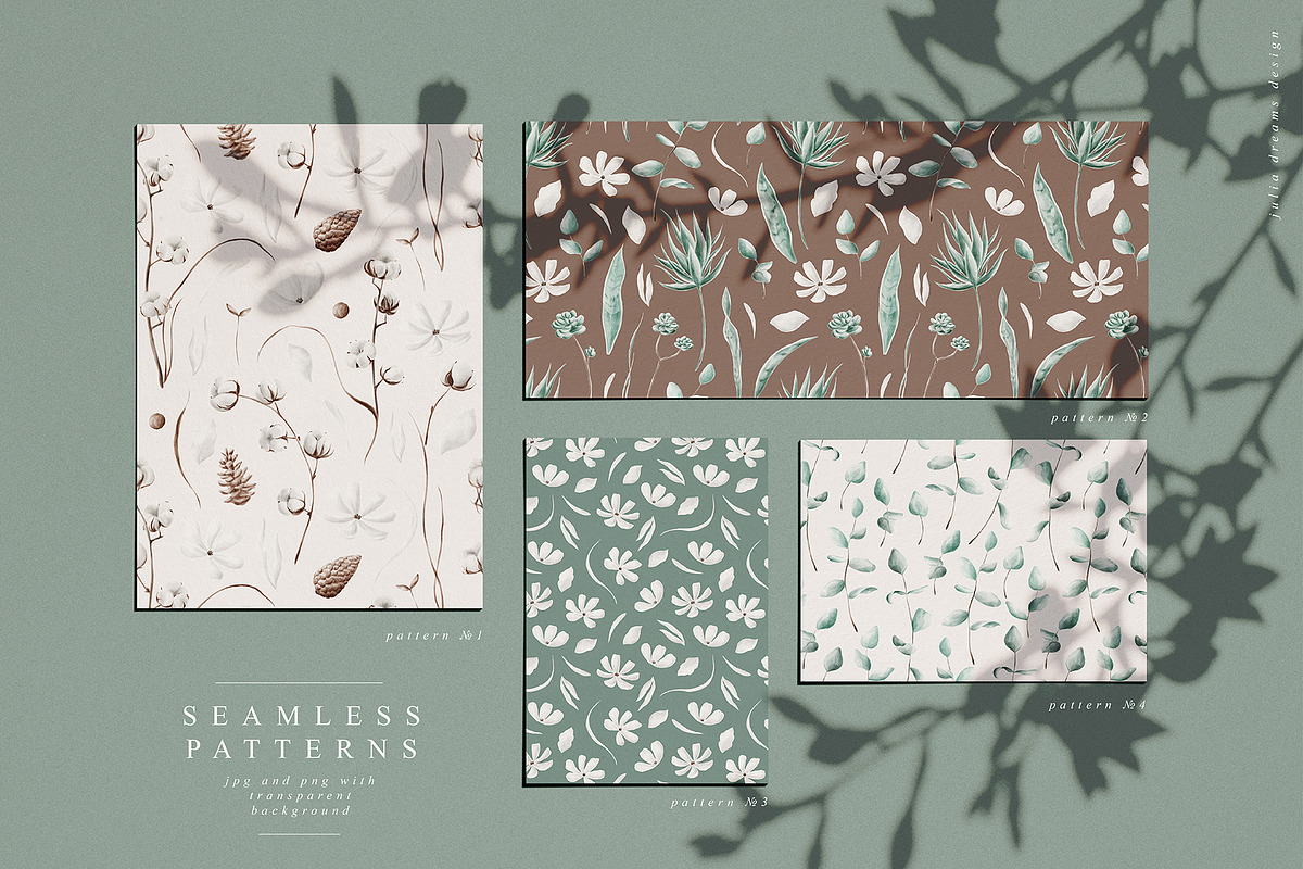Trendy Leaf Collection, a Texture Illustration by Julia Dreams (Photo 5 of 10)