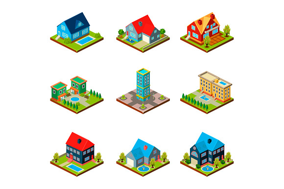 House Real Estate Isometric