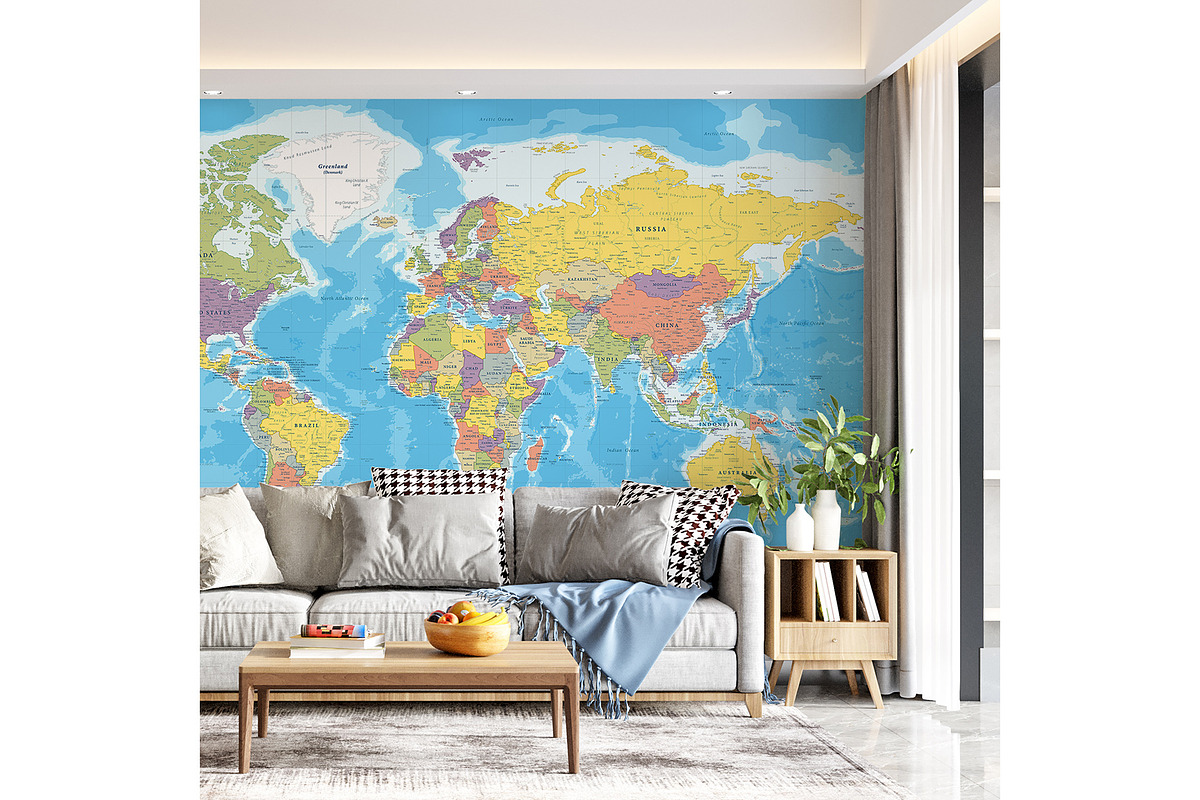 Vector World Map - Large&Detailed, a Decorative Illustration by PorcuPen Works (Photo 6 of 10)