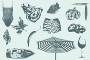 Mediterranean Summer Elements, an Object Graphic by Em&M Studio (Thumbnail 3 of 8)