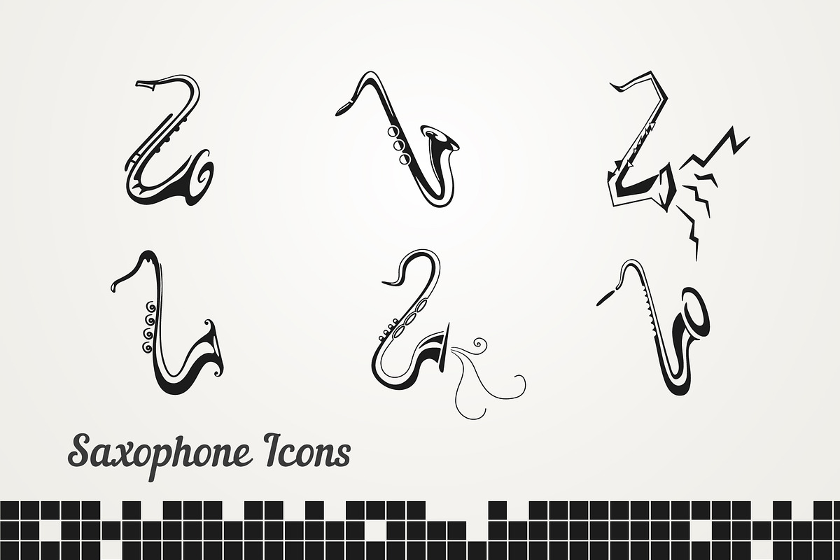 Set saxophones sign for design., an Object Graphic by logika 600