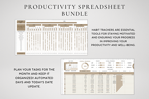 Productivity Spreadsheet Bundle