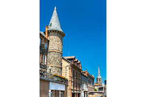 Towers in saintflour a town in featuring france, saint-flour, and auvergne, an Architecture Photo by Leonid Andronov