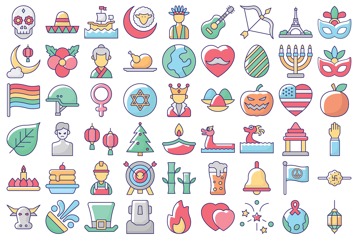 Festival and Holidays Vector Icons, a Solid Icon by Vector Portal (Photo 2 of 6)