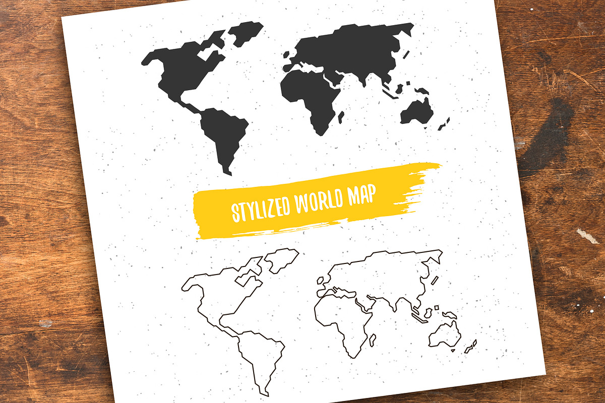 Stylized world map, a Presentation Template by DOBROGRAPH