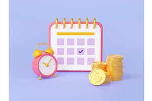 3D Illustration Of Calendar Page