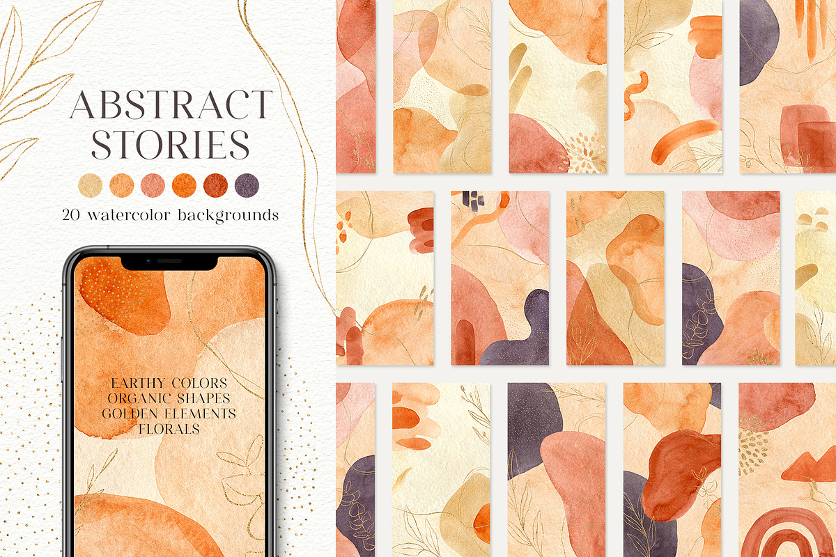 Abstract Watercolor IG Stories, an Illustration by Natalia Fedorova (Photo 1 of 5)