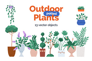 House plants, flowers in pots set, an Object Illustration by Good Studio