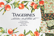 Watercolor tangerines, an Illustration by LiliaUdod (Thumbnail 1 of 7)