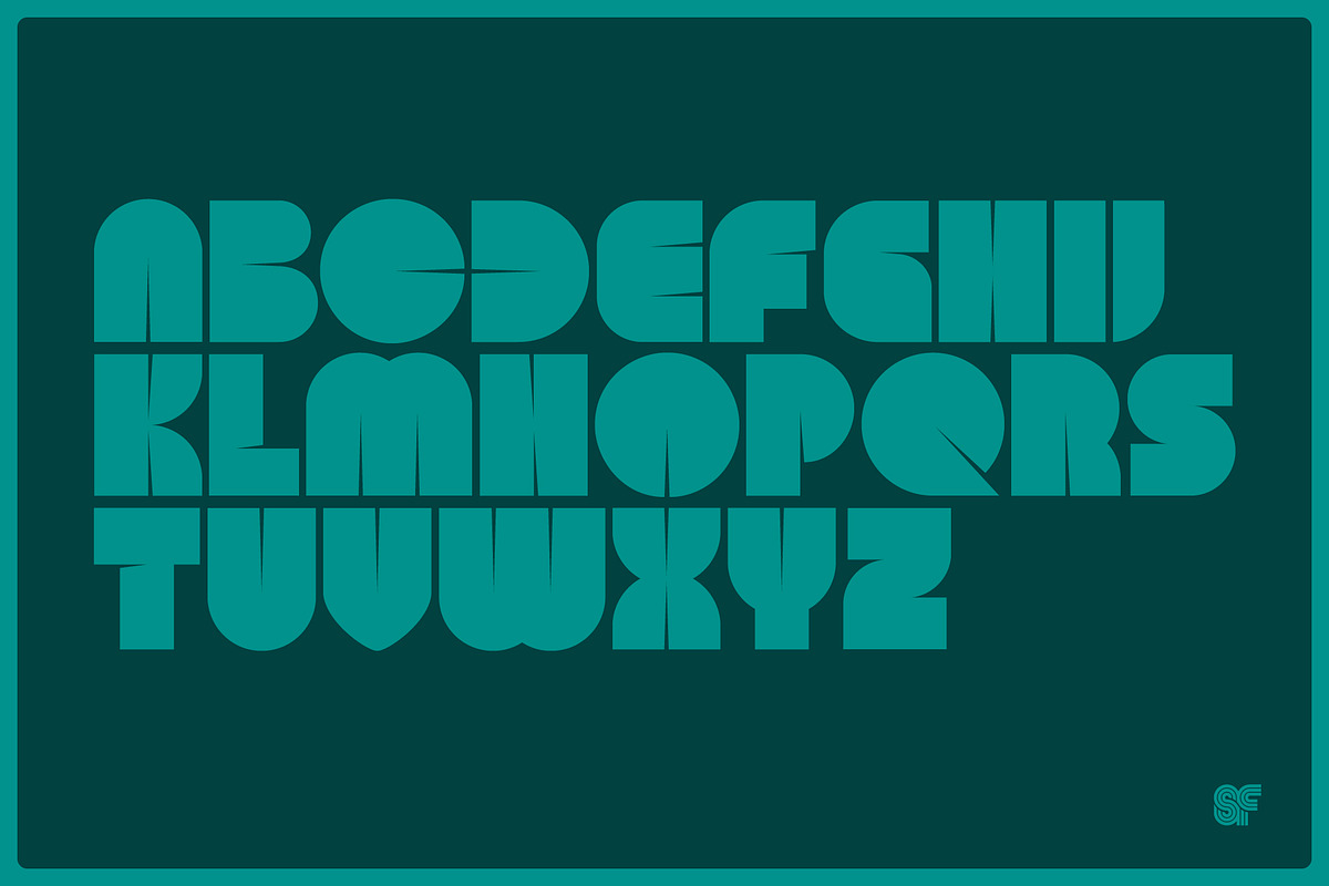 SLICE | Retro Display Font, a Sans Serif Font by Superfried Font Shop (Photo 3 of 6)