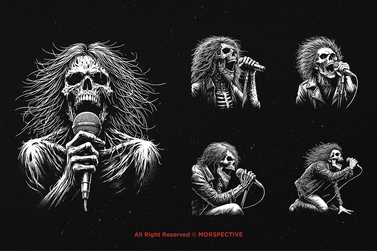 10 Bundle Dark Art Skull Vocalist, an Illustration by Morspective (Photo 3 of 7)