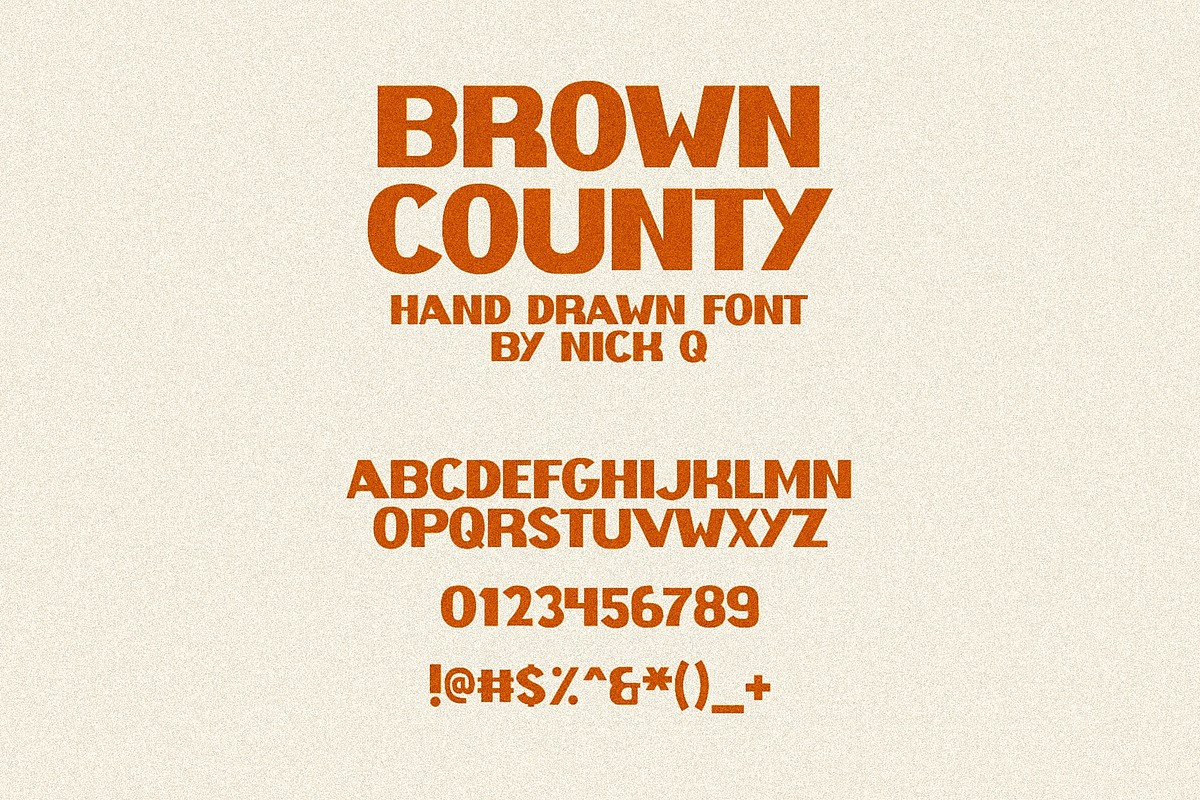 Brown County Hand Drawn Font, a Sans Serif Font by nickqtx (Photo 2 of 4)