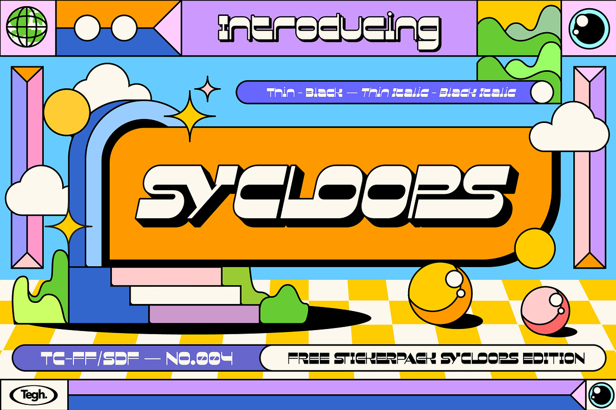 Sycloops Family Display, a Sans Serif Font by Tegh co. (Photo 1 of 11)