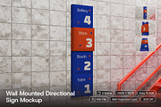 Wall Mounted Directional Sign Mockup, an Advertising Mockup by herutage (Thumbnail 1 of 5)