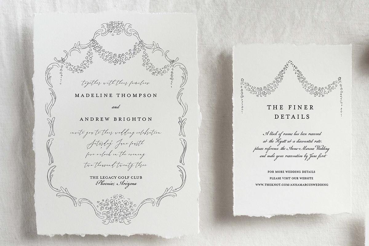 Pencil Drawing Frame Wedding Clipart, an Illustration by Jordyn Grace Design (Photo 2 of 2)