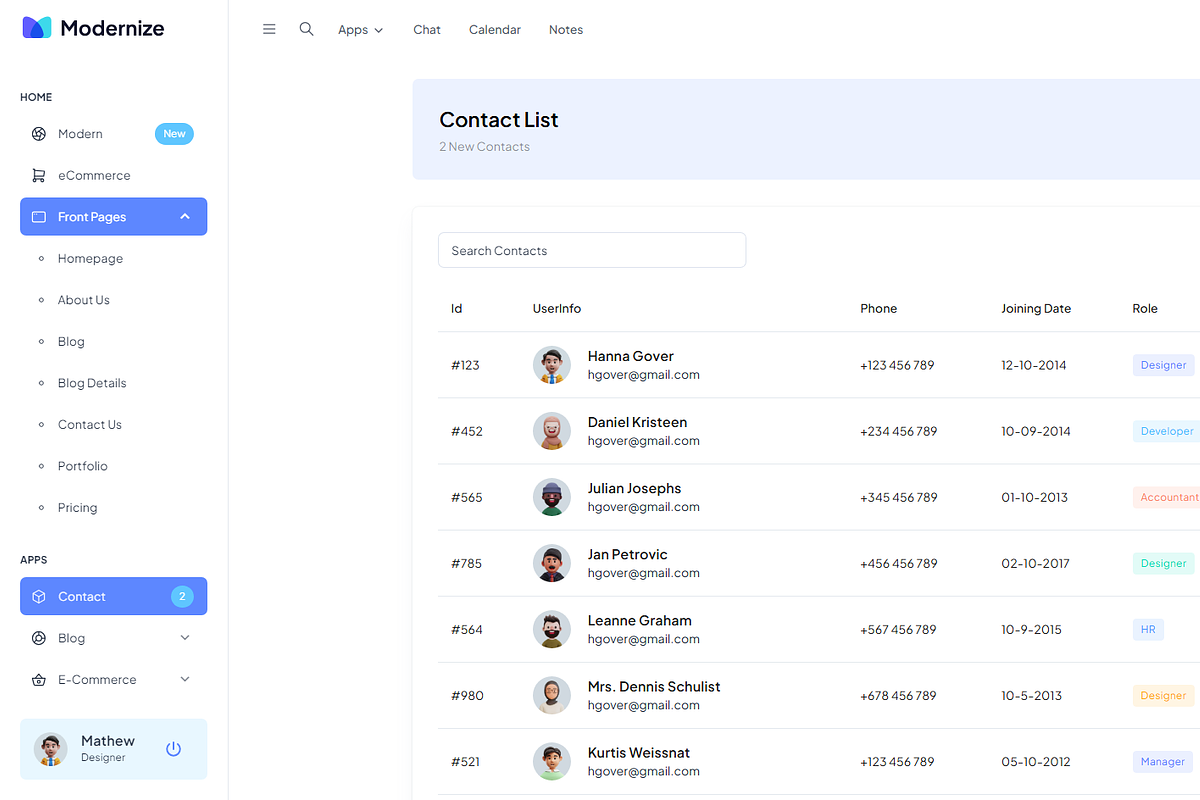 Modernize Vuejs Admin Dashboard, a Vue Template by AdminMart (Photo 10 of 15)