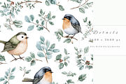Robin Bird Seamless Pattern, an Illustration by Pati Charm Studio (Thumbnail 5 of 7)