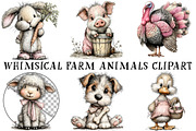 Whimsical Farm Animals Clipart, an Illustration by OK Design (Thumbnail 3 of 6)