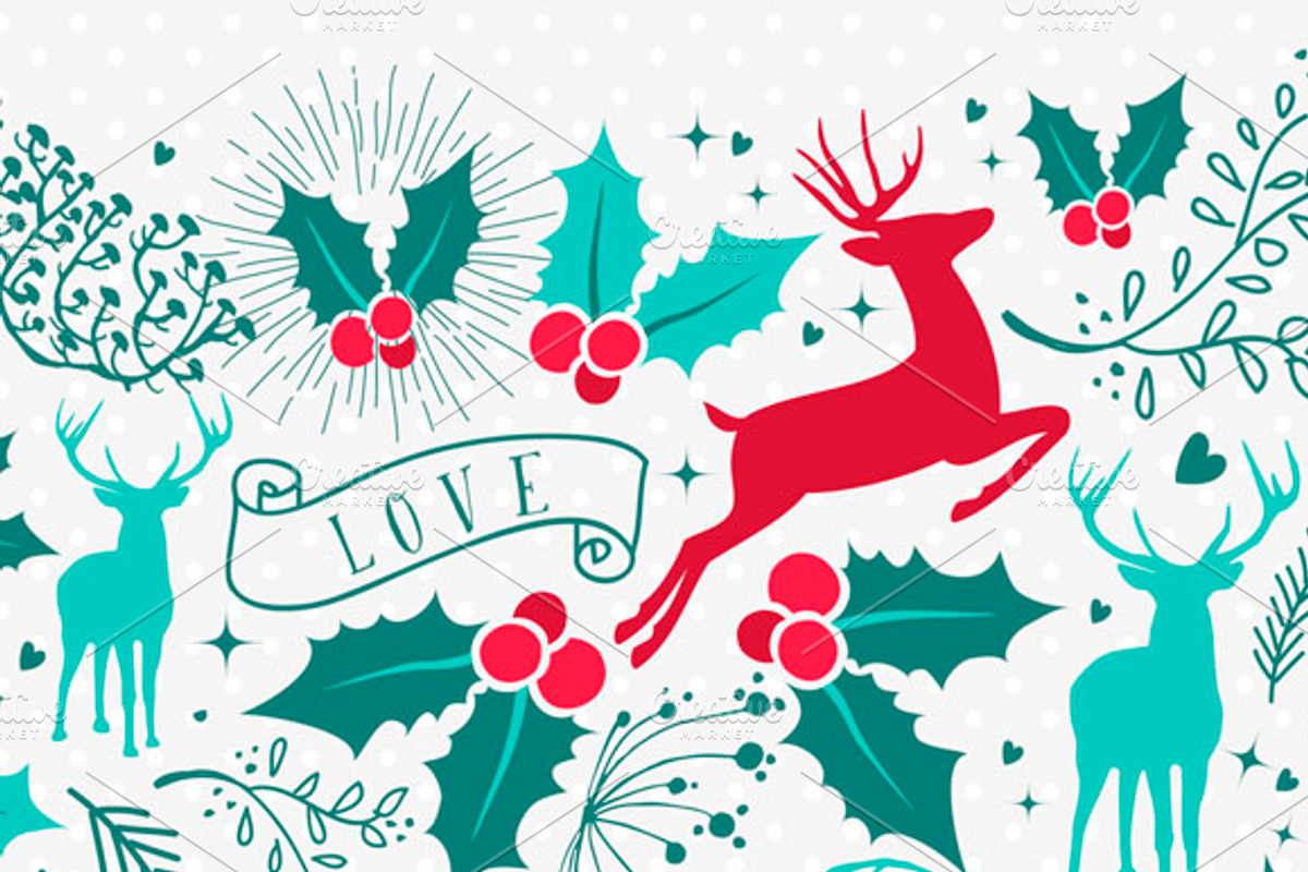 Christmas seamless pattern + label, a Pattern Graphic by Cienpies Design (Photo 2 of 2)