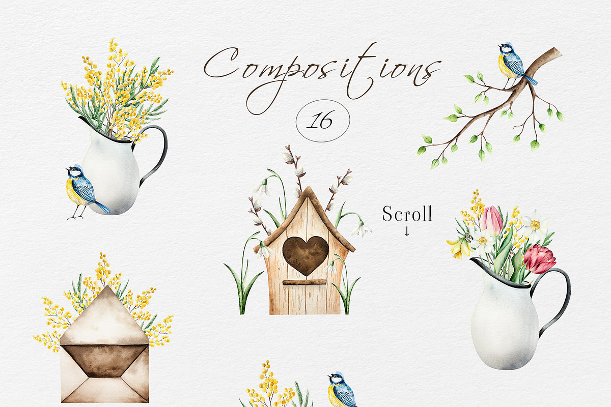 BLOOMING SPRING - Watercolor set, an Illustration by Navenzeles (Photo 6 of 12)