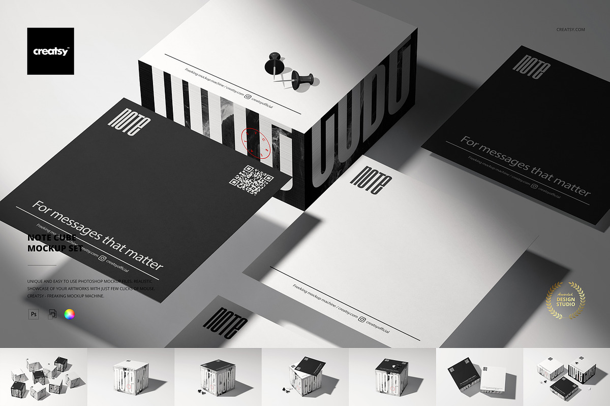 Note Cube Mockup Set, a Merchandise Mockup by Creatsy (Photo 1 of 13)