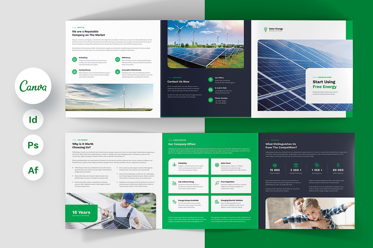 Solar Energy Brochure Trifold Square, a Brochure Template by artbart (Photo 1 of 8)