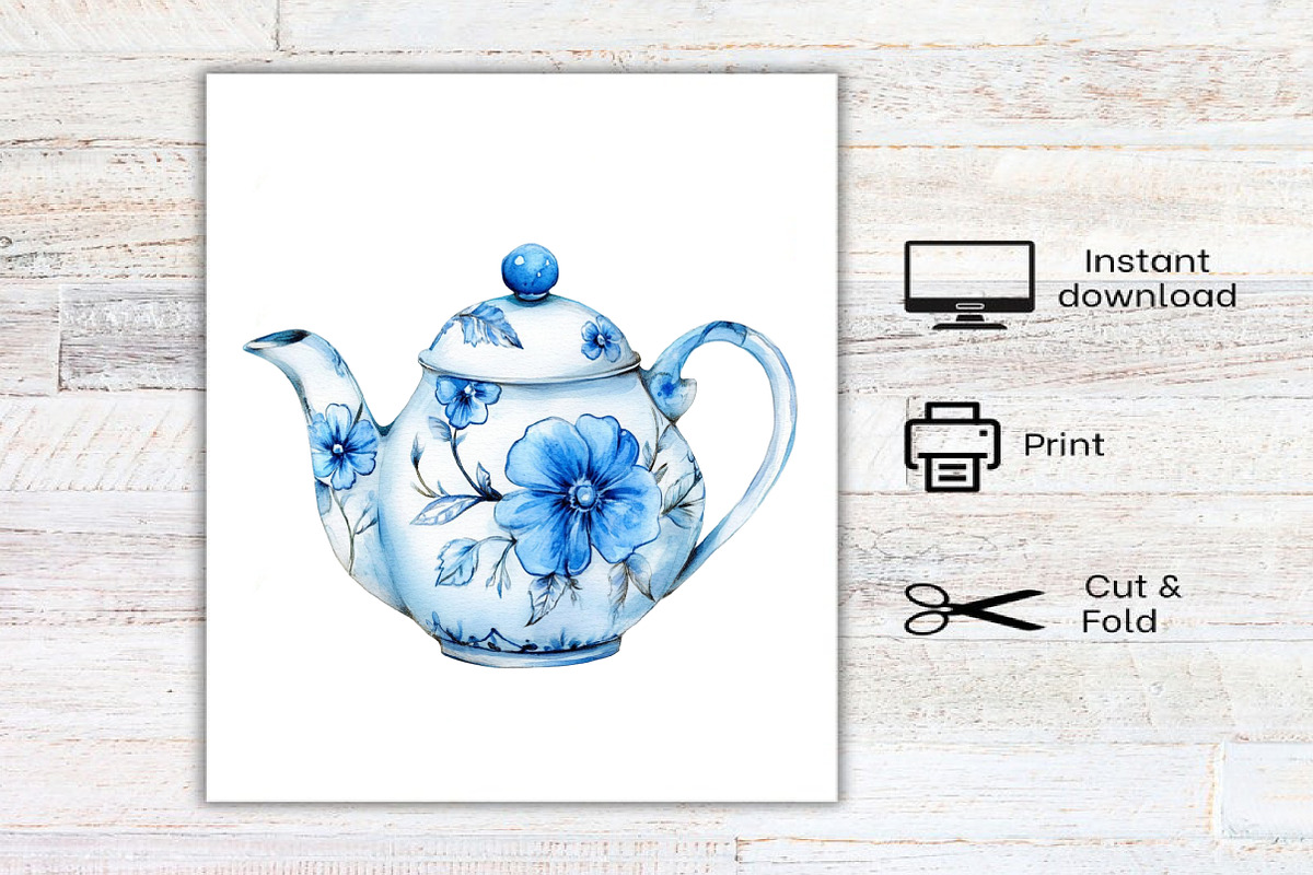 Floral Afternoon Tea Clipart, an Illustration by Canvas Craft (Photo 7 of 7)