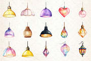 Hanging Light Watercolor Clipart, an Illustration by Rose Art (Thumbnail 3 of 4)