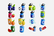 Energy Drink 3D Icon Set, a Food & Drink 3D Model by Eklip Studio (Thumbnail 2 of 2)