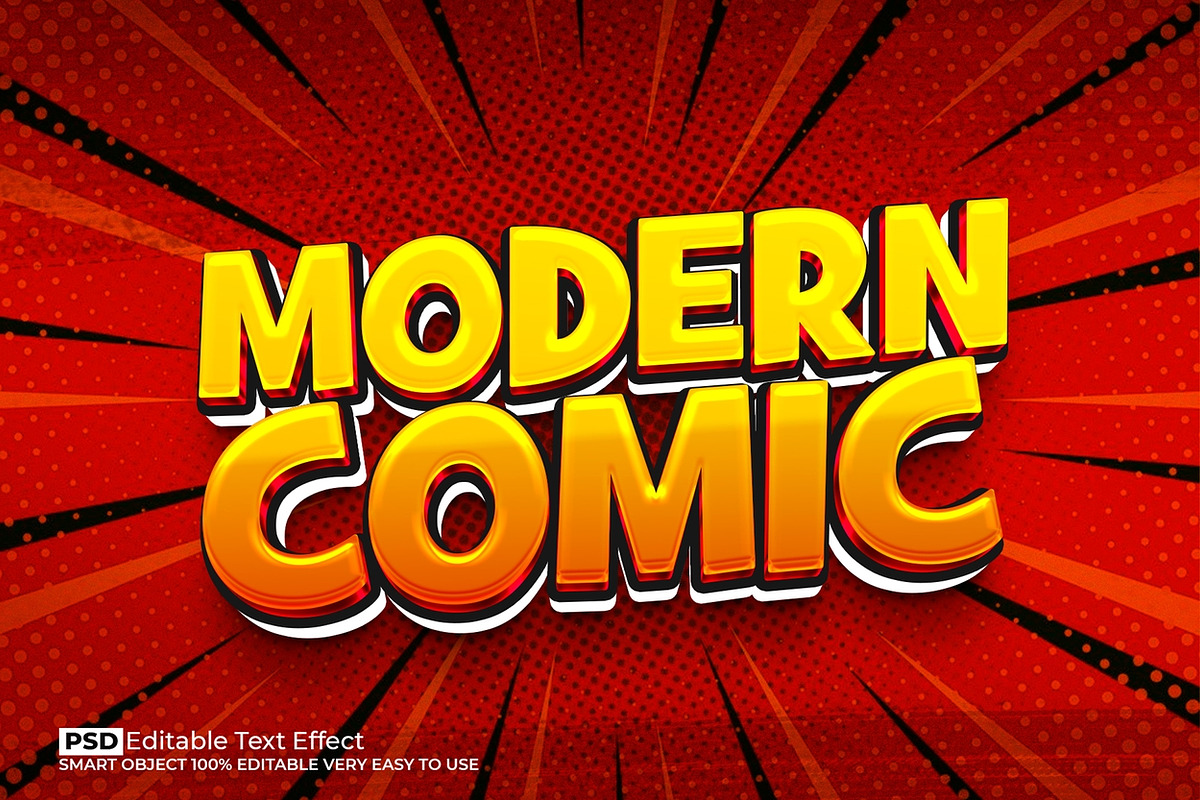 Modern Comic Text Effect PSD, a Layer Style Add-On by Design Fly