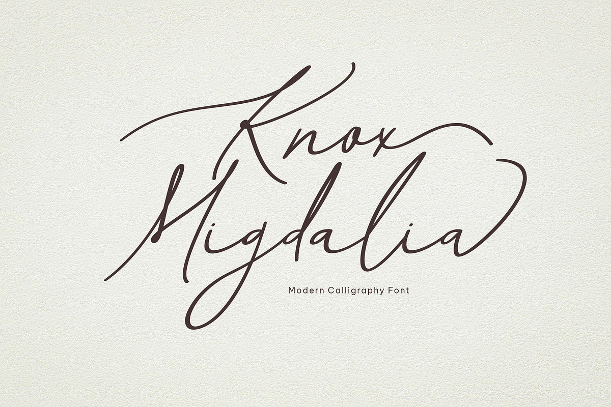 Knox Migdalia - modern calligraphy, a Script Font by Fontcastle (Photo 1 of 14)