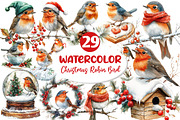 Christmas Robin Bird Clipart, an Illustration by Dream Creation (Thumbnail 1 of 6)