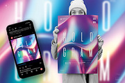Hologram Party Flyers, Posters Pack, a Poster Template by pixelsao (Thumbnail 8 of 23)