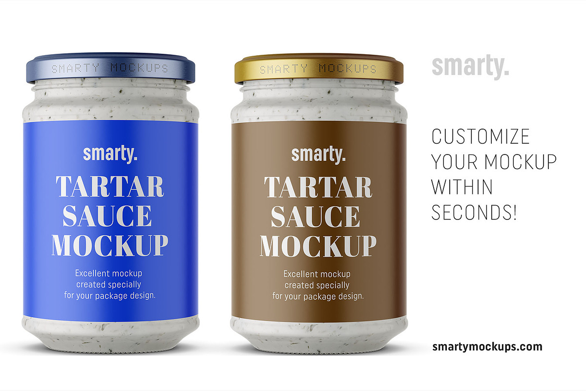 Tartar sauce jar mockup, a Packaging Mockup by Smarty Mockups (Photo 3 of 5)