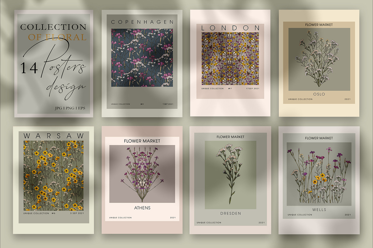 Collecnion of floral posters design, a Decorative Illustration by LanaDzi (Photo 7 of 10)