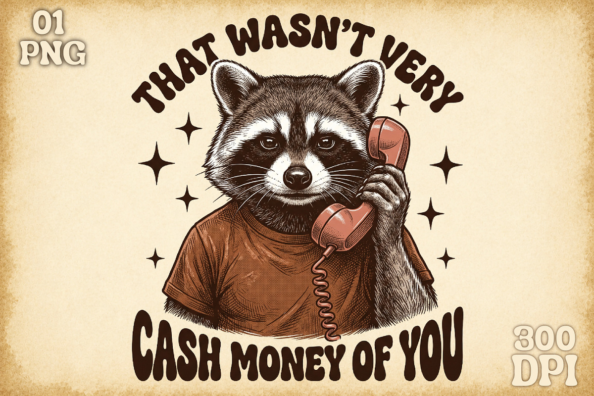 Funny Raccoon PNG Sublimation Bundle, an Object Illustration by Sublimation Artist (Photo 3 of 23)