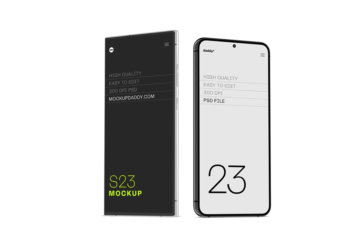 Samsung S23 Mockup, an Android Mockup by Mockupdaddy (Photo 4 of 21)