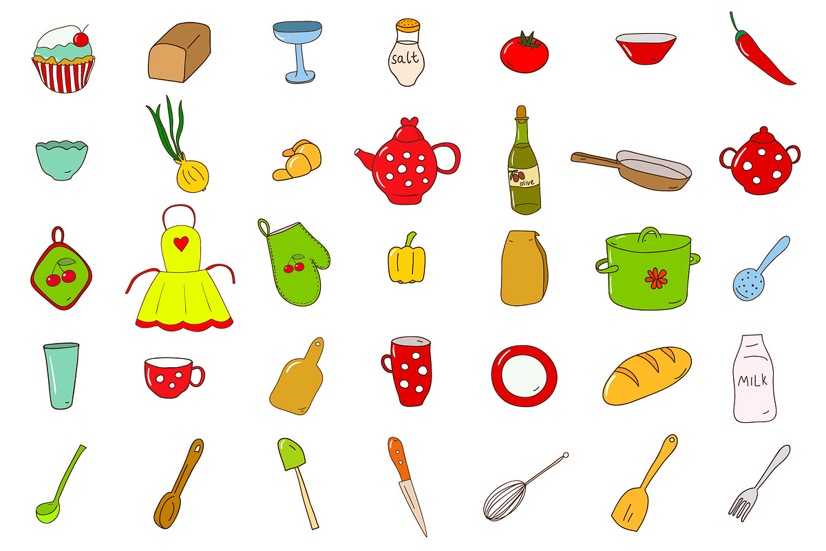 Kitchen. Patterns, posters, stickers, a Food Illustration by BerryCaty (Photo 5 of 11)