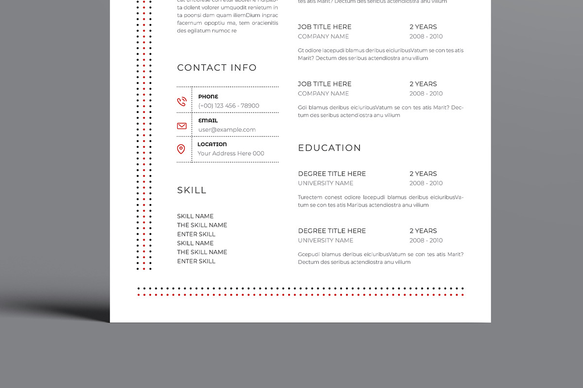 Clean Resume Template Layout, a Resume Template by MightyDesign (Photo 3 of 8)