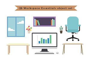 Workspace Essentials object set, an Object Illustration by jongcreative