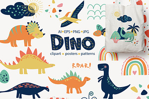 Funny Dino - Illustrations Patterns