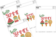 Hello Summer Embroidery Design, an Illustration by Pixels.Craft (Thumbnail 4 of 4)