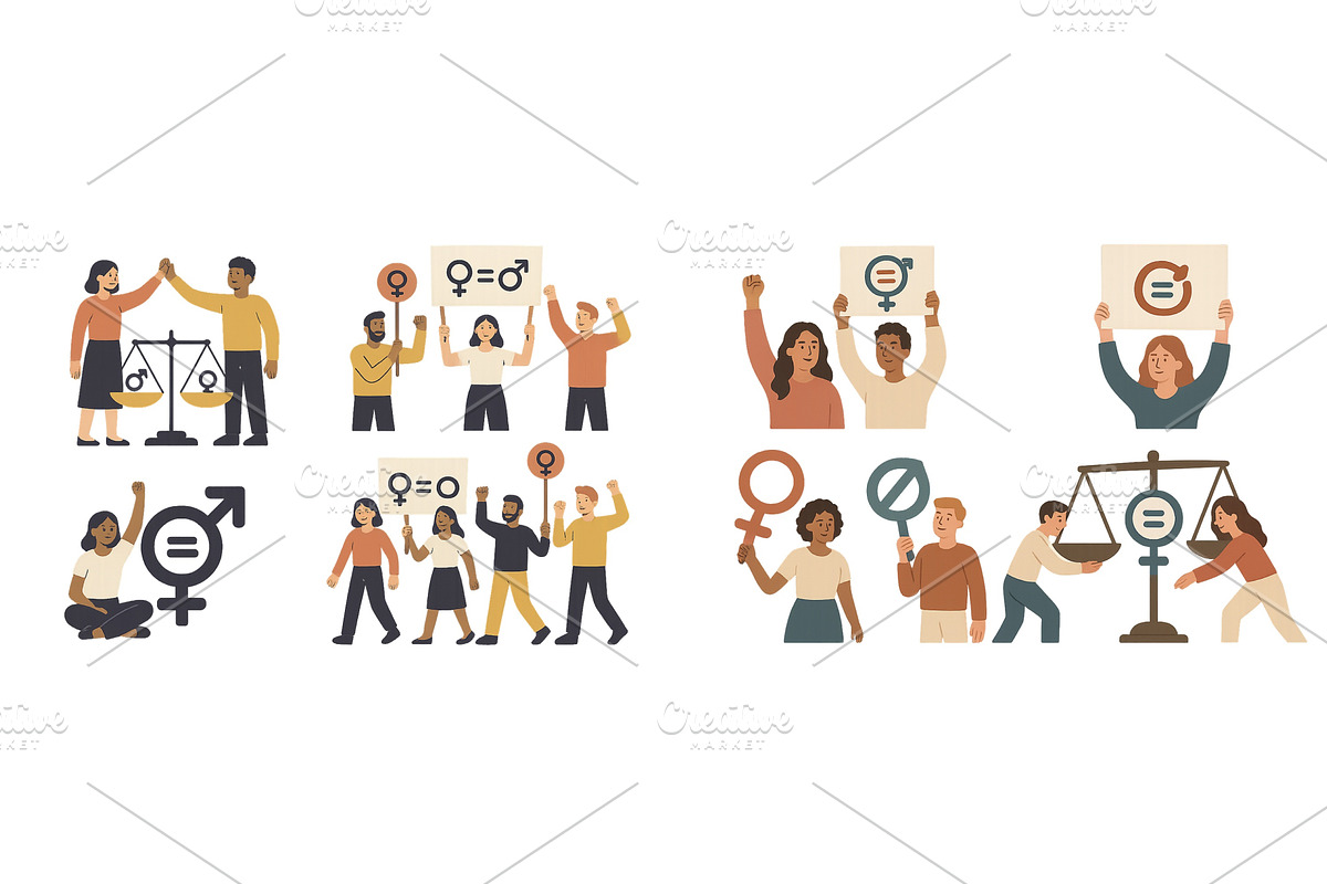 Advocates unite for gender equality, an Illustration by ZinetroN