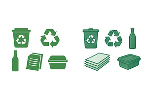 Recycling symbols and items, an Object Illustration by ZinetroN