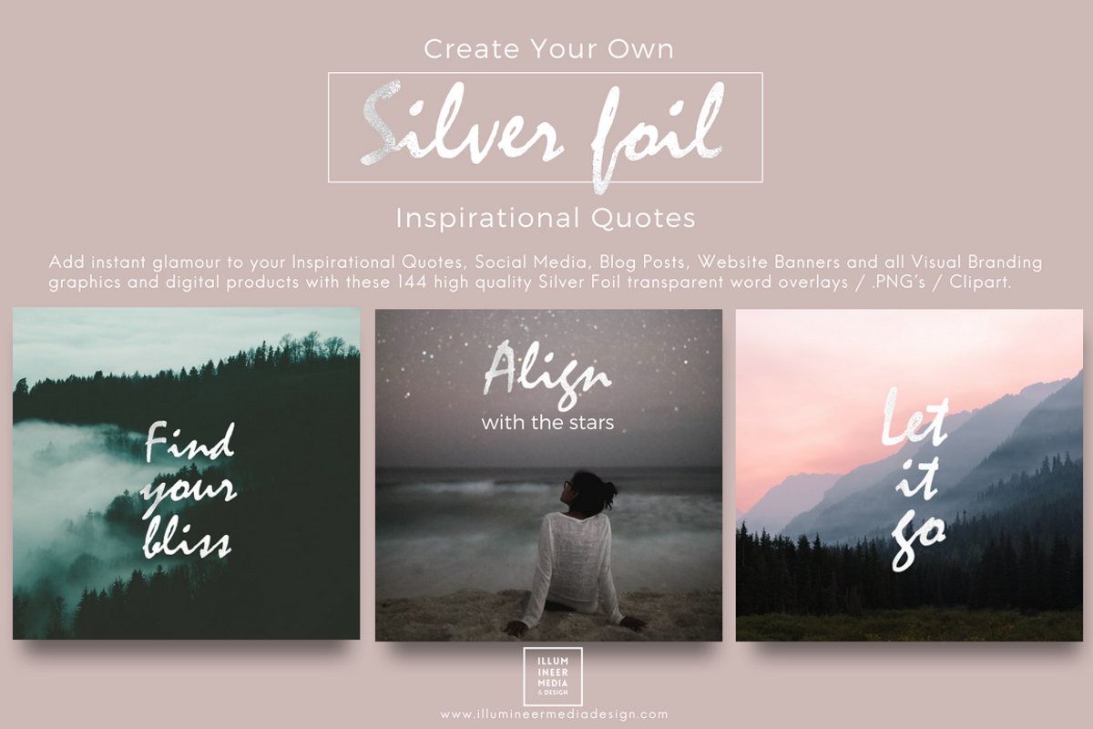 SILVER FOIL WORD OVERLAYS, a Graphic by Illumineer Media & Design (Photo 3 of 7)