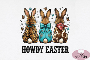 Howdy Easter Bunny Png, an Illustration by Daily.Designs