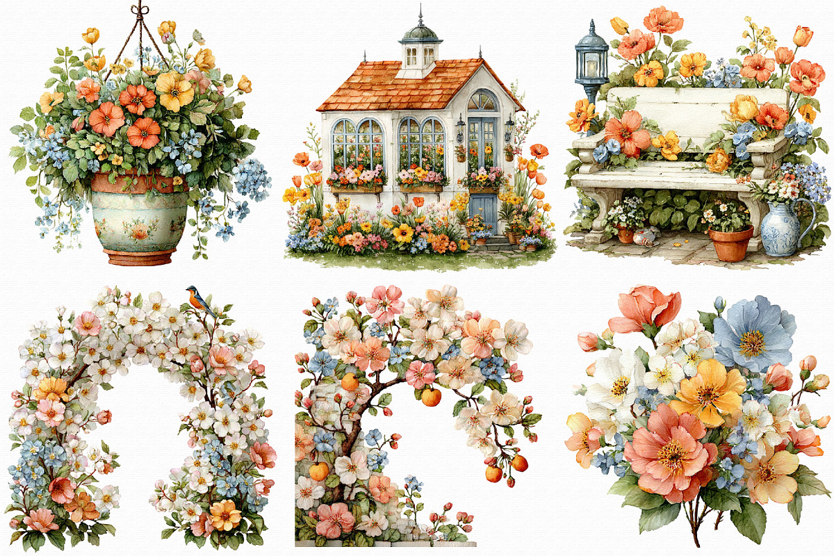 Spring Garden Clipart, an Illustration by Libby Wishes (Photo 4 of 7)