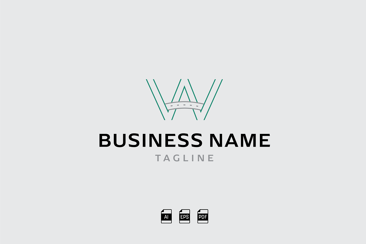 Minimalist AW or W Monogram Logo, a Templates & Theme by megmccombsdesign