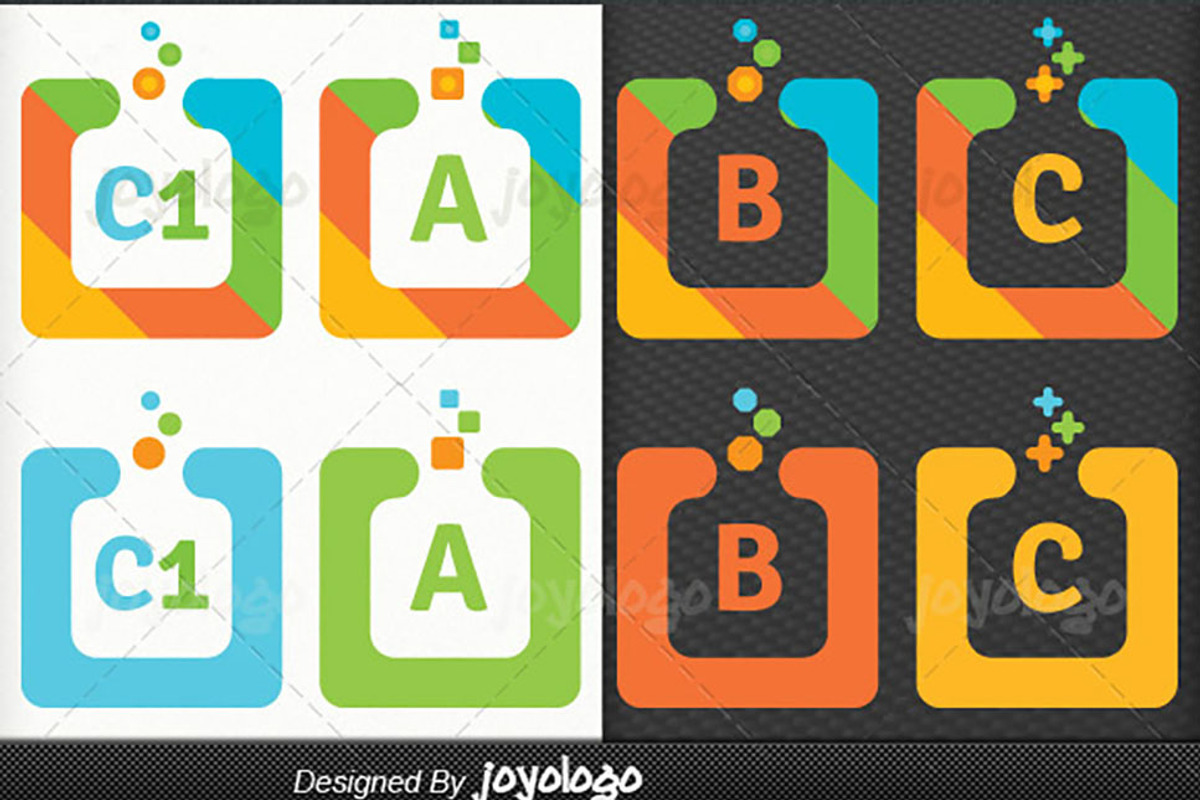 Colorful Flat Cube Logo Maker Set, a Branding & Logo Template by joyologo (Photo 3 of 3)